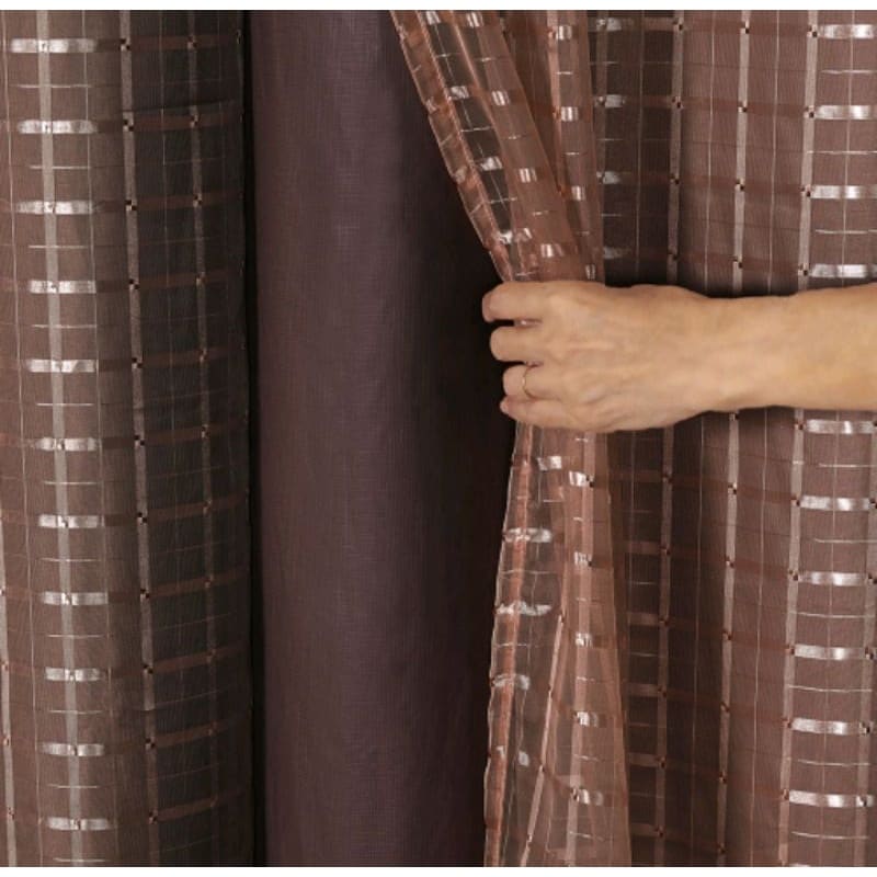 Cortina Blackout PVC Voil Xadrez 1,40 × 1,70 / 2,00 X 1,40