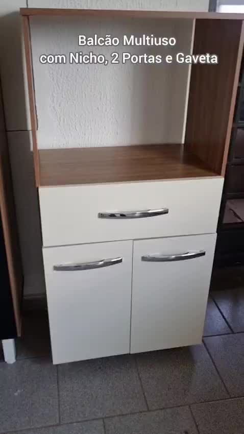 Balcão Multiuso Luna Para Forno Com 2 Portas e 1 Gaveta