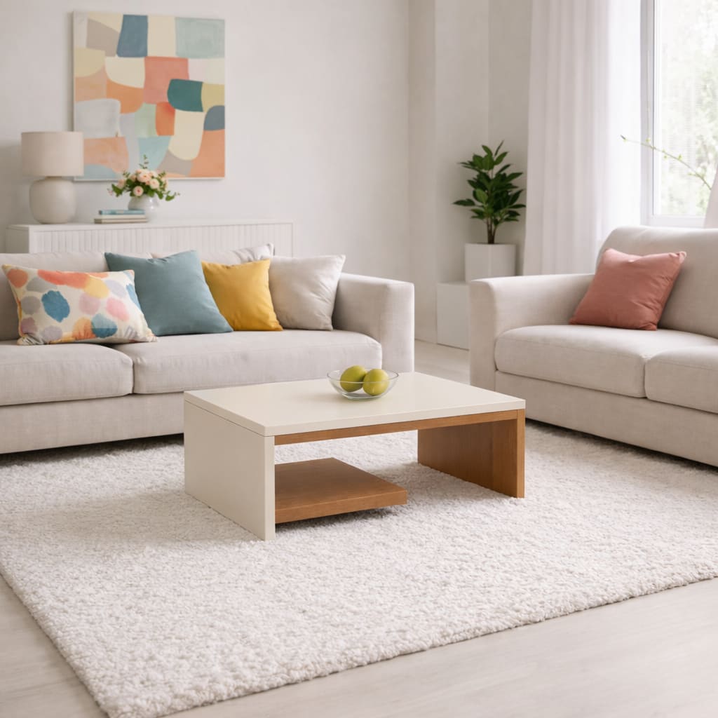 Mesa de Centro Retangular para Sala Moderna Luxo Decorativa com Prateleira Porta Revista