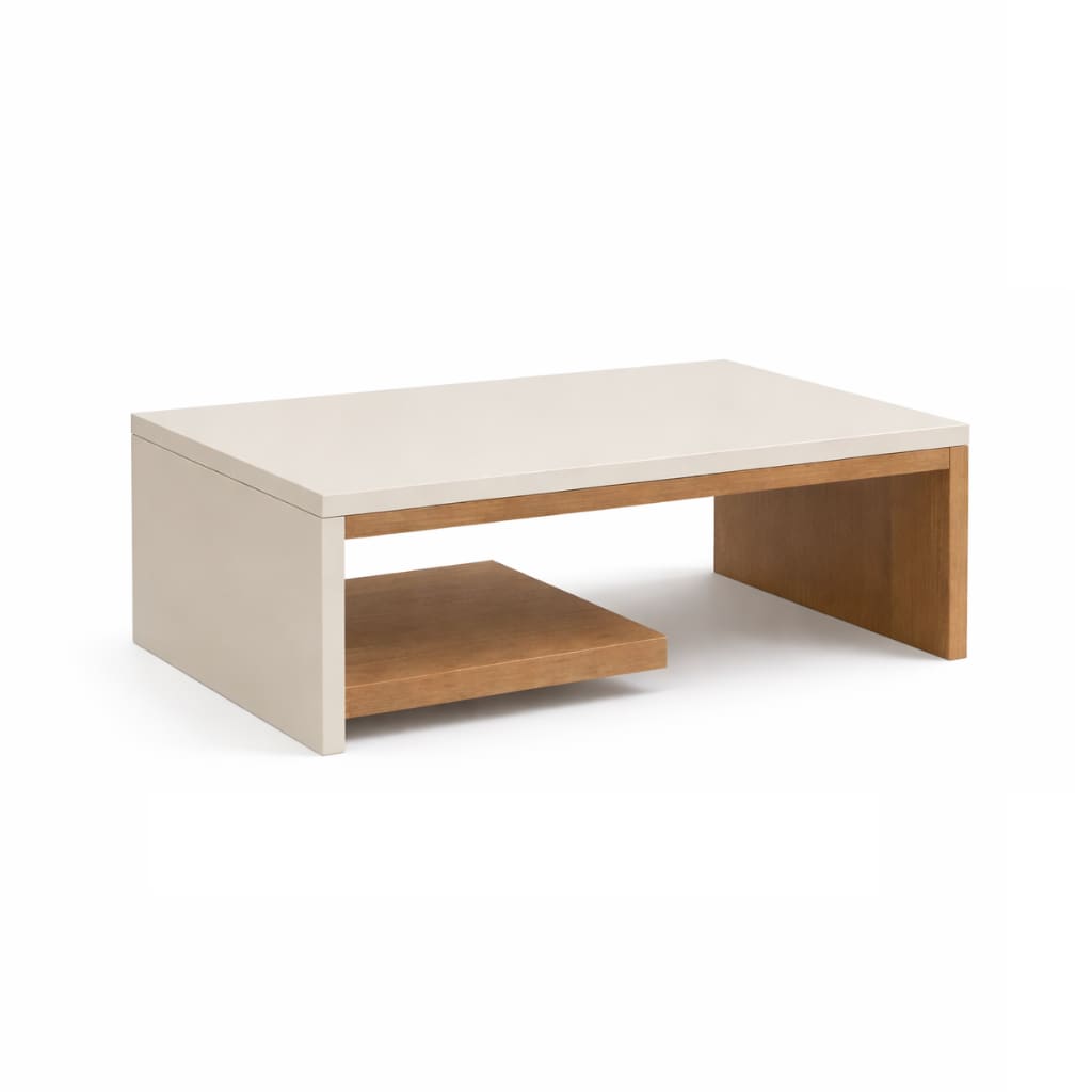 Mesa de Centro Retangular para Sala Moderna Luxo Decorativa com Prateleira Porta Revista